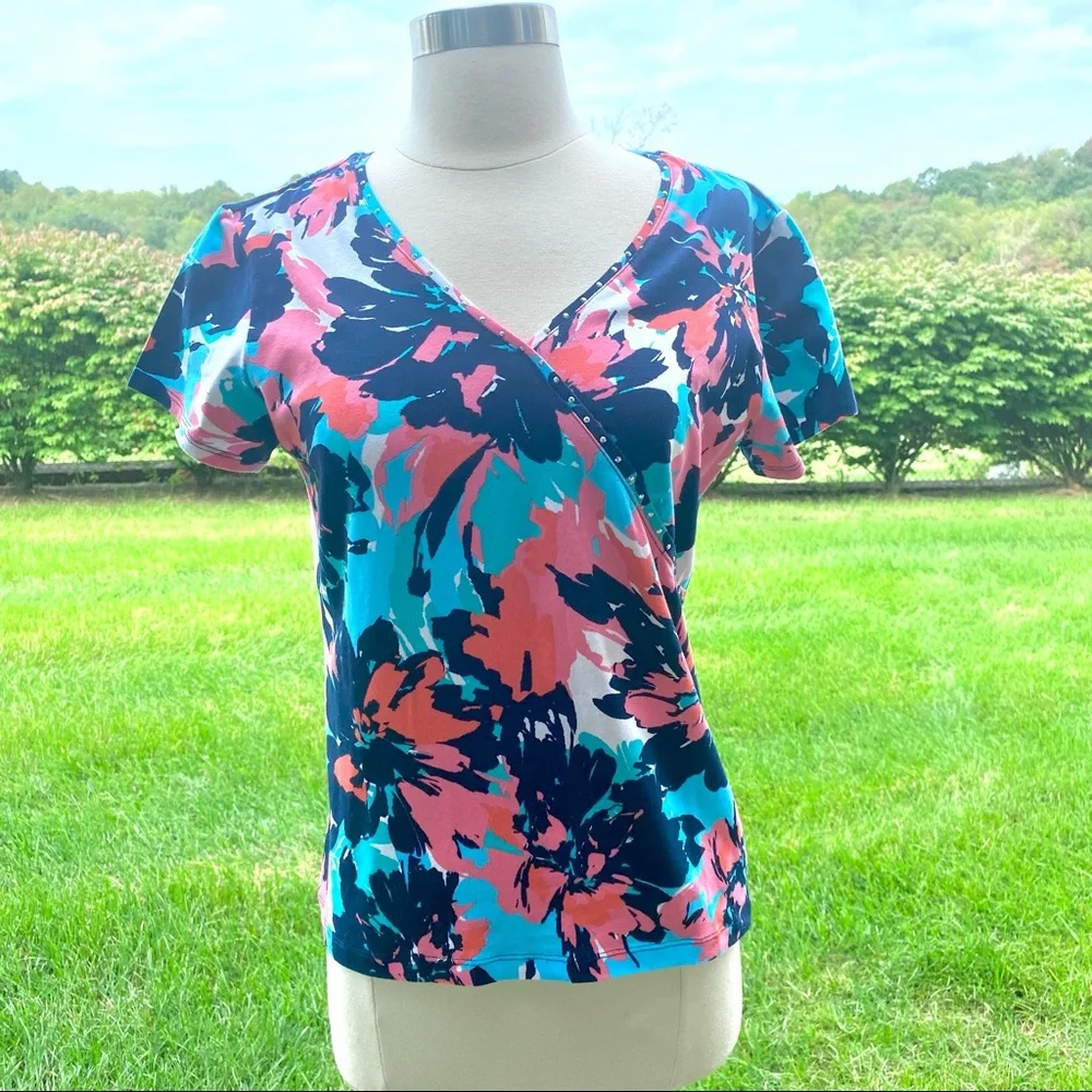 Ruby Rd. Embellished Short Sleeve Top - Picture 4 of 16